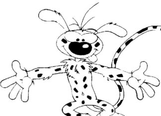 Kolorowanka Zwariowany Marsupilami dla dzieci do druku