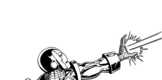 Bohater z komiksu Iron Man Kolorowanka Bohater z komiksu Iron Man dla dzieci