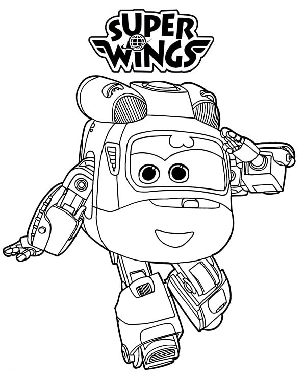 Kolorowanka Helikopter Dizzy z bajki Super Wings