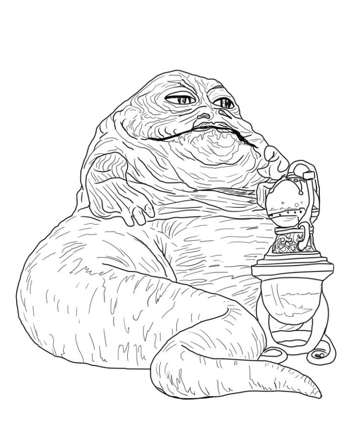 Kolorowanka Jabba the Hutt Gwiezdne Wojny