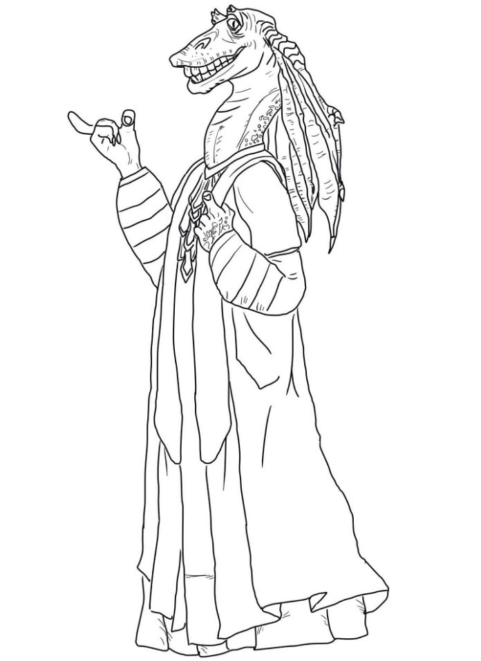 Kolorowanka Jar Jar Binks star wars