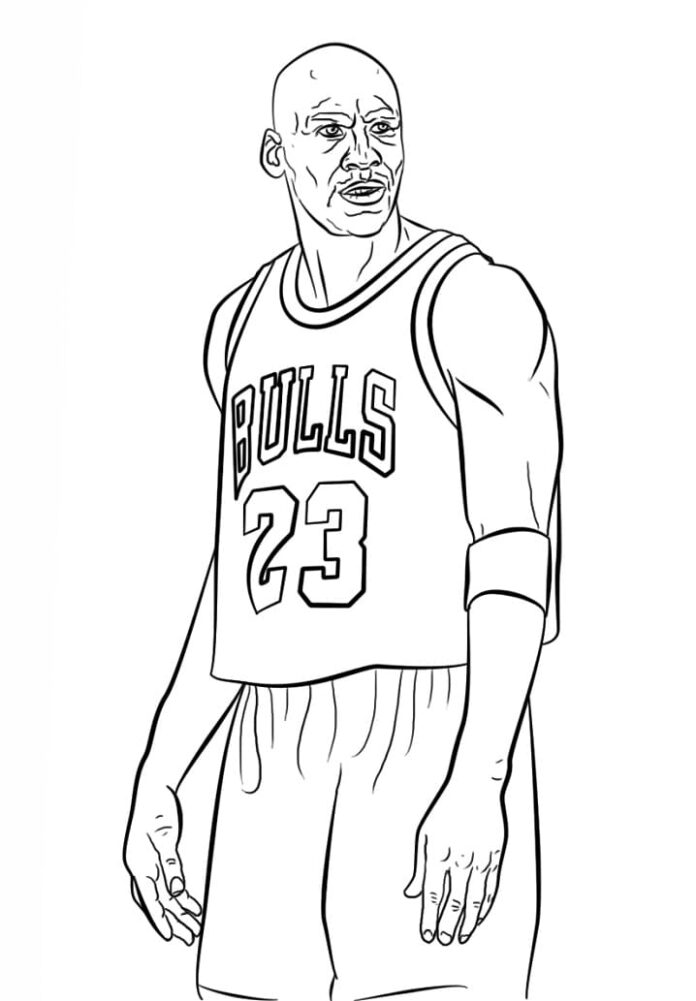 Kolorowanka Koszykach Chicago Bulls 23 numer do druku