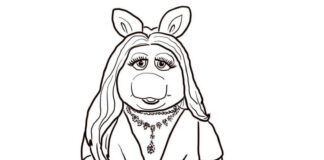 Kolorowanka Miss Piggy dla dzieci