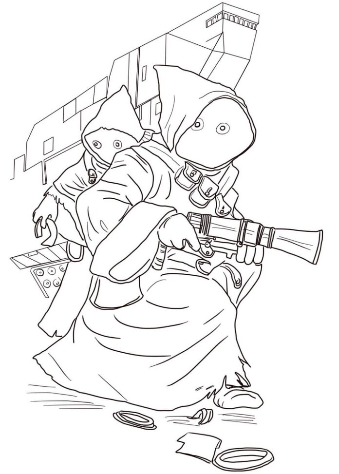 Kolorowanka Najemnicy Jawa Star Wars