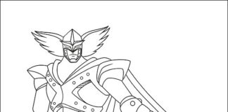 Kolorowanka Niebieski Rycerz z bajki