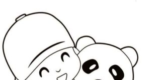 Panda i Pocoyo Kolorowanka Panda i Pocoyo do druku