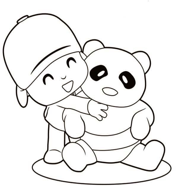 Kolorowanka Panda i Pocoyo do druku