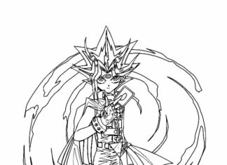 Kolorowanka Postać Yu Gi Oh do druku