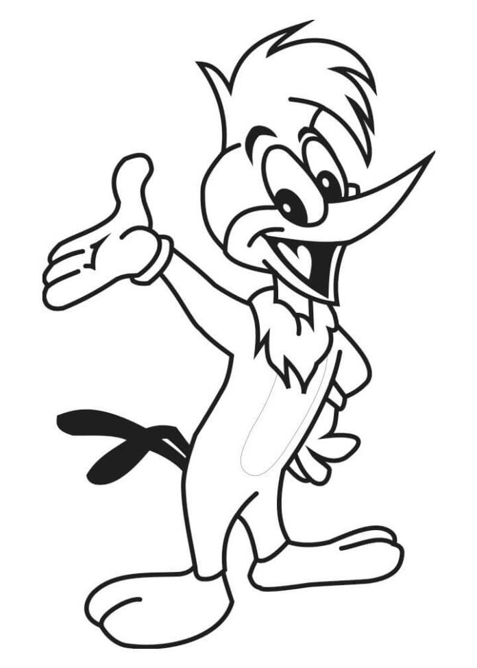 Kolorowanka Postać z bajki Woody Woodpecker