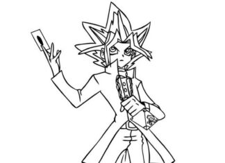 Kolorowanka Postać z kartami