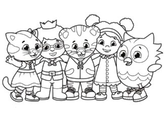 Kolorowanka Postacie z Daniel Tiger Neighborhood