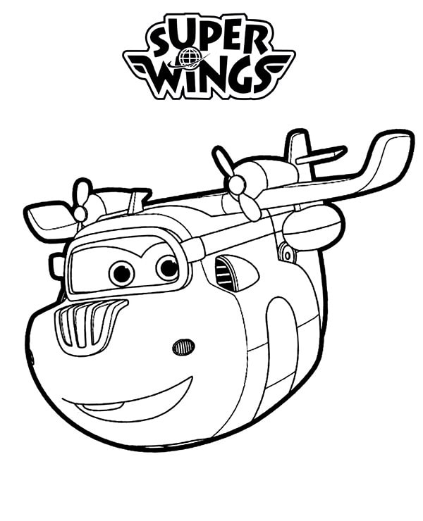 Kolorowanka Samoloty i heikoptery z Super Wings do druku