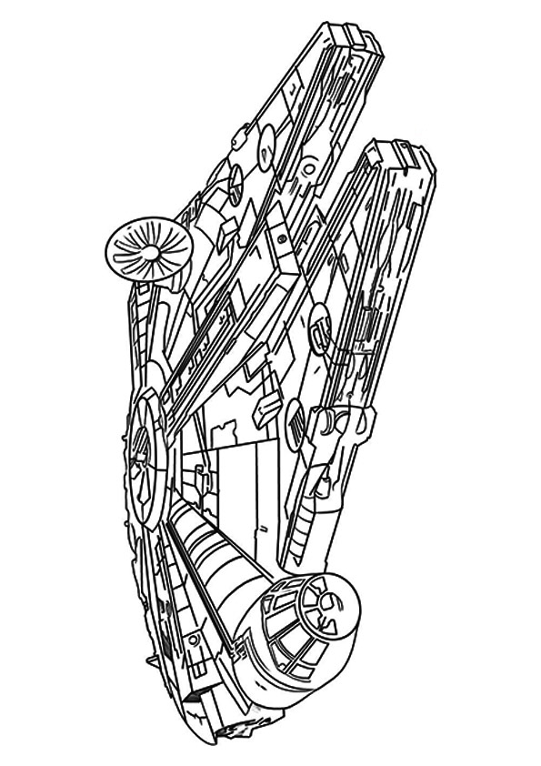 Kolorowanka Statek kosmiczny Millennium Falcon do druku