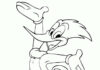 Szalony Woody Woodpecker Kolorowanka Szalony Woody Woodpecker do wydruku