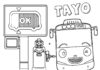 Tayo the Little Bus i stacja paliw Kolorowanka Tayo the Little Bus i stacja paliw do druku