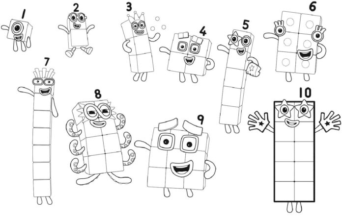 Kolorowanka Wszystkie Numberblocks na obrazki