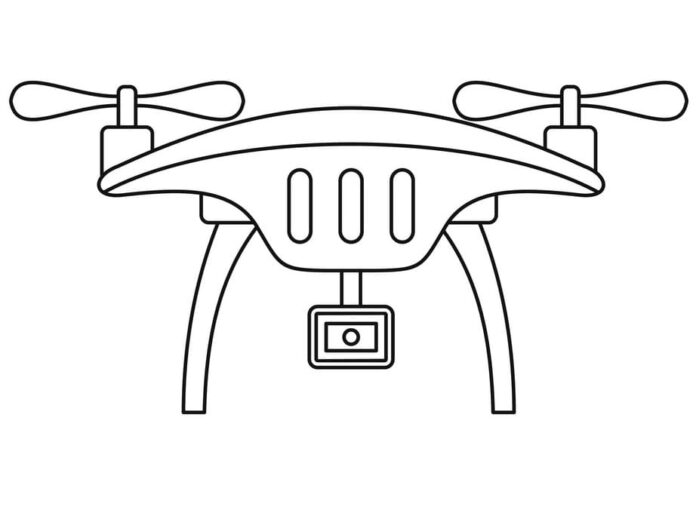 Kolorowanka Zabawa z dronem dla dzieci