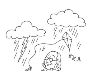 Benjamin Franklin założyciel USA Kolorowanka Benjamin Franklin założyciel USA do druku