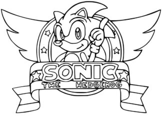 Sonic z logo kolorowaka sonic z logo do druku
