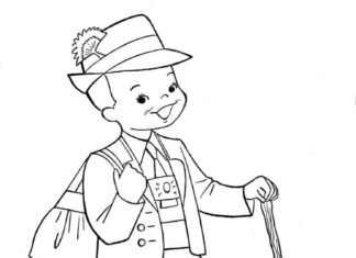 Austriacki podróżnik kolorowanka Austriacki podróżnik