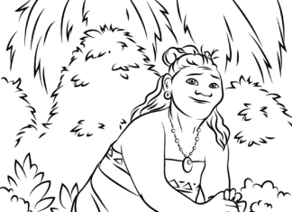 kolorowanka babcia z bajki Moana dla dzieci