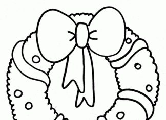 Bajkowy wieniec bożonarodzeniowy kolorowanka bajkowy wieniec bożonarodzeniowy prosty dla najmłodszych do druku