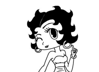 Betty Boop w sukni kolorowanka betty boop w sukni do druku