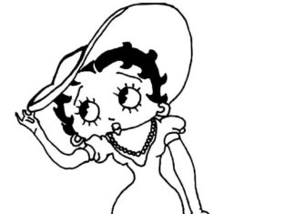 kolorowanka betty boop z psem do druku