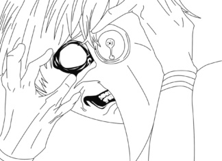 kolorowanka bohater bajki dla dzieci Tokyo Ghoul