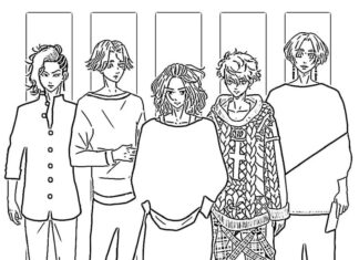 kolorowanka bohaterowie Tokyo Revengers