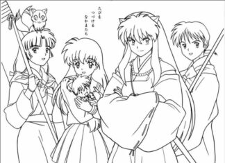 kolorowanka bohaterowie inuyasha