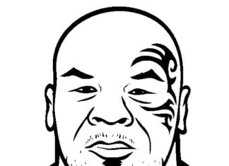 kolorowanka bokser z tatuażem na twarzy Mike Tyson
