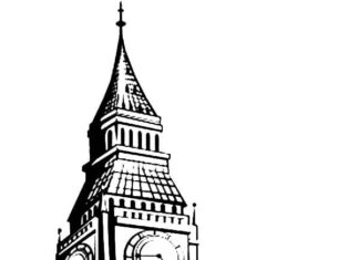 kolorowanka brytyjski zegar w mieście Londyn