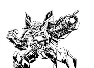 kolorowanka chevrolet z robotem - transformers