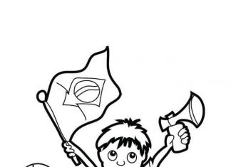 Chłopak zachwycony piłką nożną kolorowanka chłopak zachwycony piłką nożną