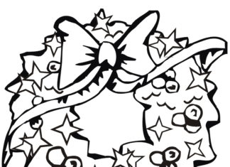 Wieniec bożonarodzeniowy kolorowanka dla dzieci Wieniec bożonarodzeniowy do druku