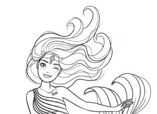 Długowłosa Barbie syrenka kolorowanka długowłosa barbie syrenka