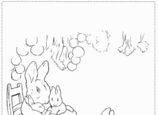 kolorowanka duży królik z małymi