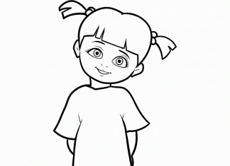 Dziewczynka z bajki Boo Kolorowanki Dziewczynka z Boo dla dziewczyn