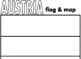 Flaga Austrii kolorowanka flaga austrii do druku dla dzieci szablon