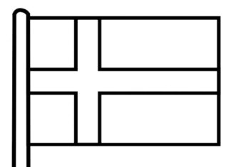 kolorowanka flaga szwecji do druku szablon