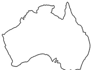 Konturowa Australia kolorowanka konturowa Australia