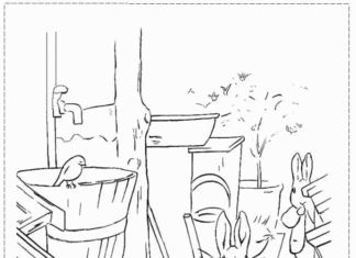 kolorowanka króliki na podwórku