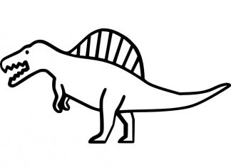 kolorowanka mały dino z bajki dla dzieci