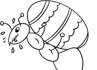 kolorowanka owad niesie wielkanocne jajko do druku dla dzieci