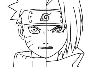 kolorowanka połączone postacie bajki Boruto