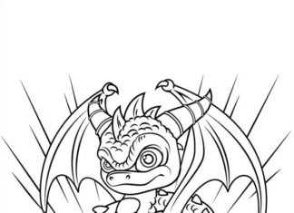 Postać smok z bajki Skylanders kolorowanka postać w ciele konia w bajce skylanders do druku