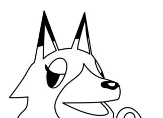 Postać wilk z torebką kolorowanka postać wilk z torebką