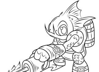 Postać z bronią w bajce Skylanders kolorowanka postać z bronią w bajce skylanders do druku