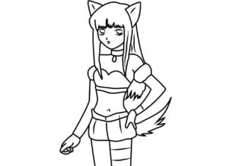 Postać z uszami z bajki Tokyo Mew Mew kolorowanka postać z uszami z bajki tokyo mew mew do druku